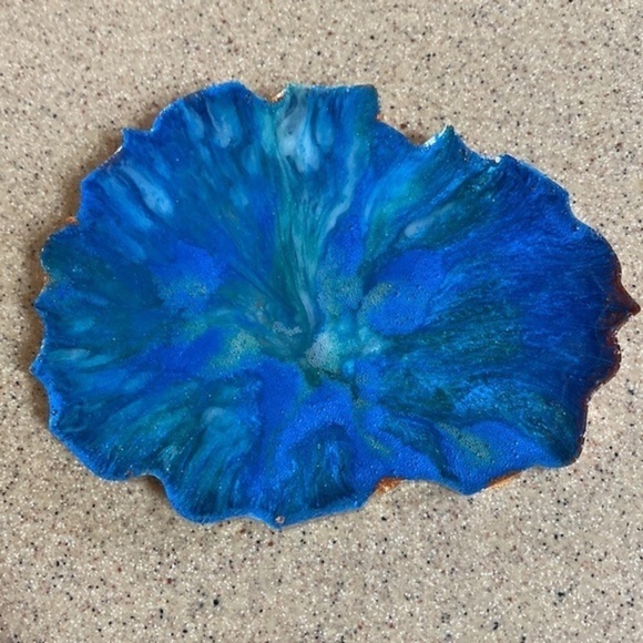 Hand Crafted Blue and Green Coasters - Picture 5 of 6